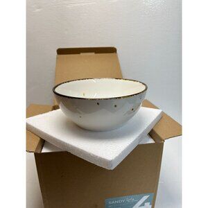 Set Of 4 Lazuro Sandy Porcelain Salad Bowls‎